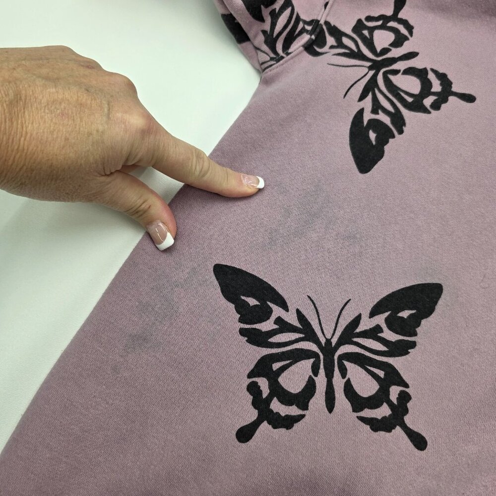 Women's Wild Fable‎ Hoodie Sweatshirt Mauve Butterfly Purple Size XS Pocket - Picture 13 of 13
